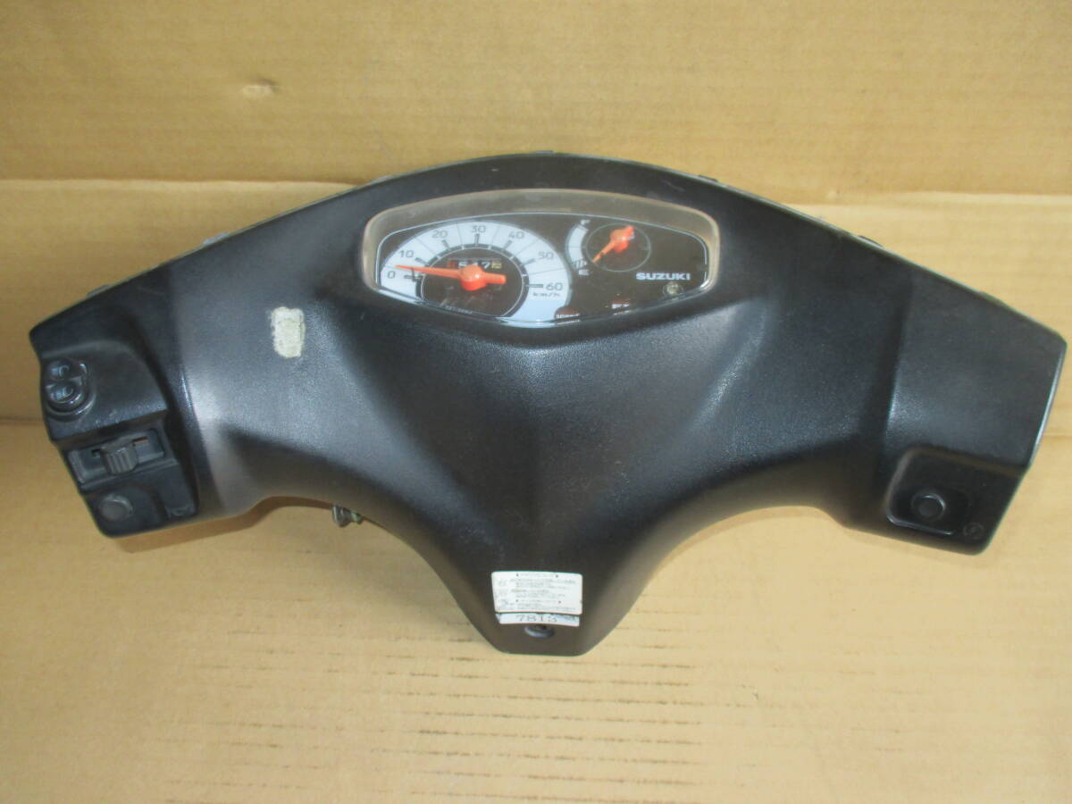 SUZUKI アドレスV50 G CA44A FI 純正 スピードメーター メーターカバーセット 実動車外し 検) スズキ レッツ4 50cc 原付き スクーター拍卖