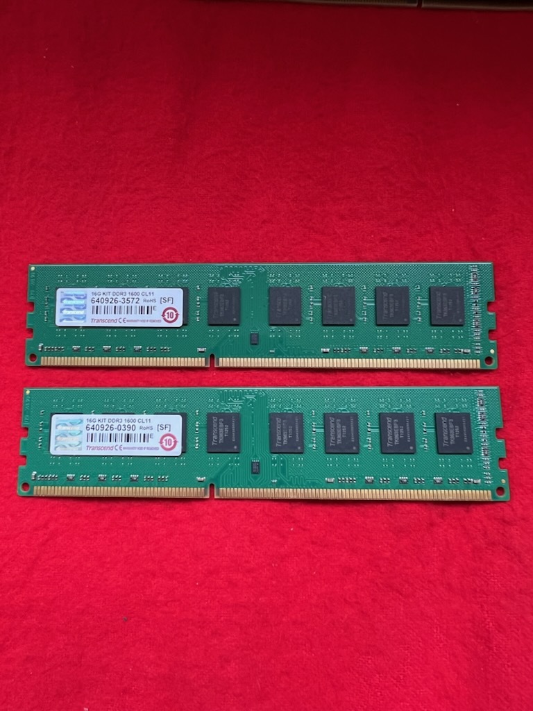 動作品 Transcend 16G KITDDR3L 1600 CL11 2枚拍卖