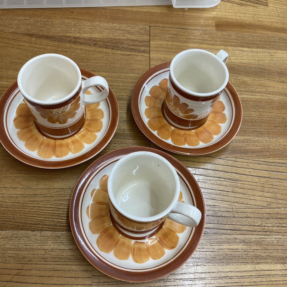 B10-24 ソーサー カップ コーヒーカップ 昭和レトロ 3セット カップ&ソーサー拍卖