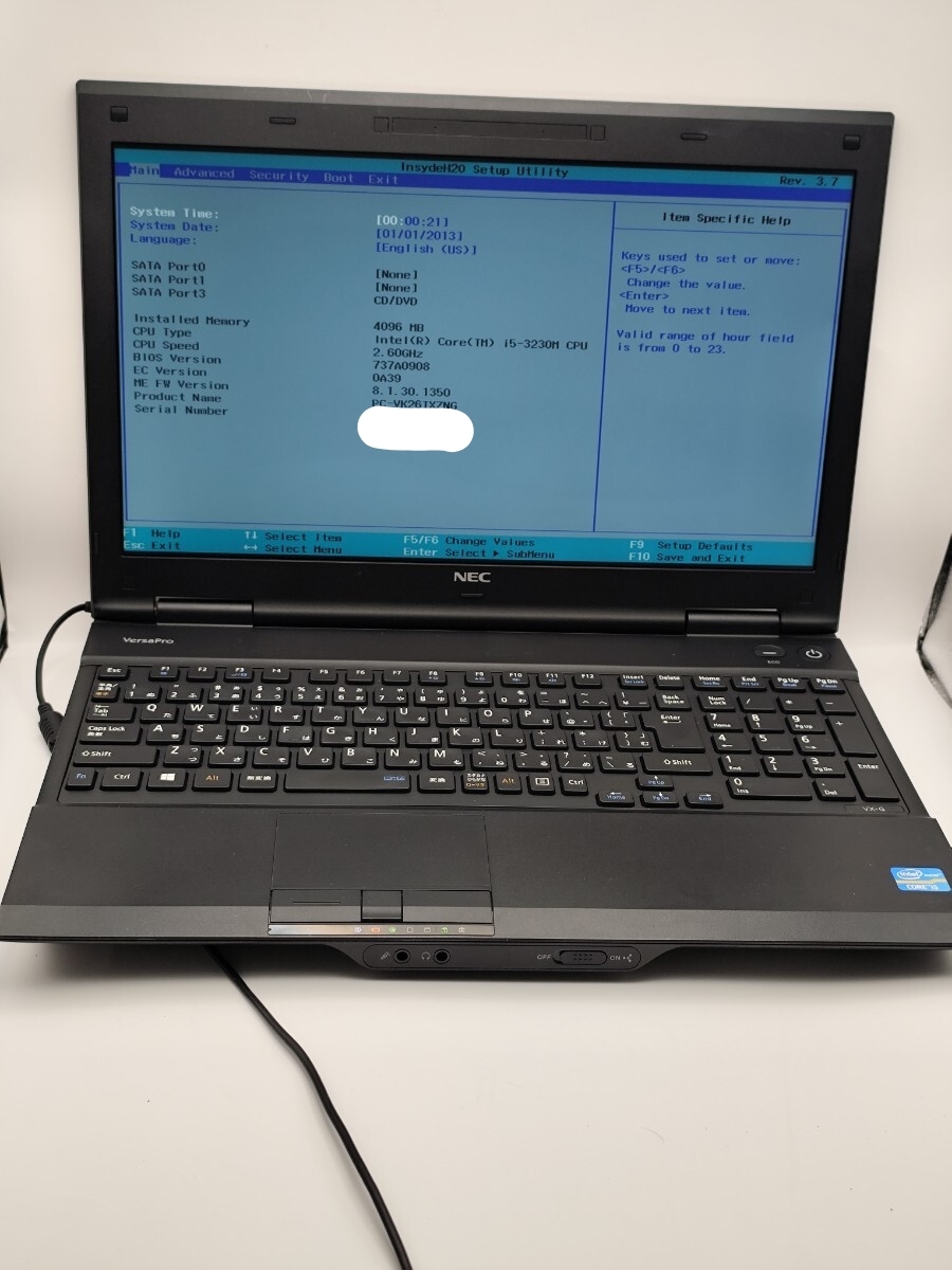 y1153 NEC VersaPro VK26TX-G PC-VK26TXZNG i5-3230M 4GB ストレージ無 ジャンク拍卖
