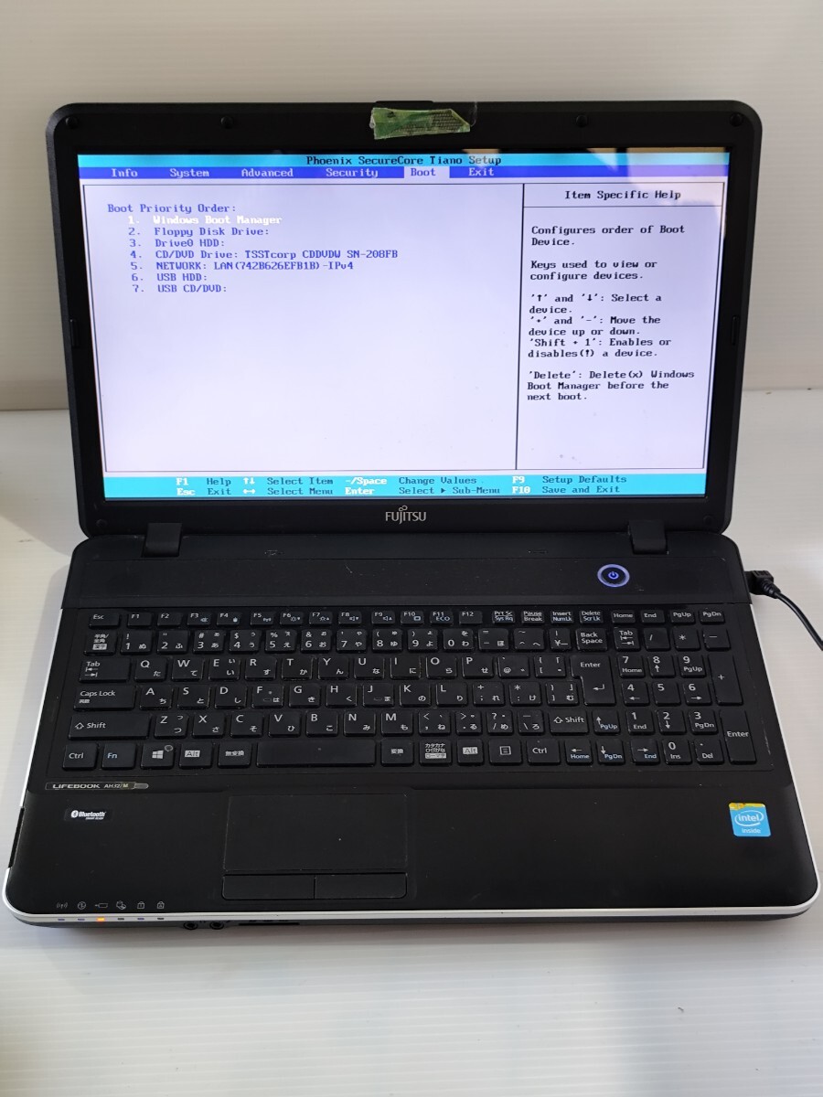 y1203 FUJITSU LIFEBOOK AH32/M FMVA32MBP2 Celeron 1005M 4GB ストレージ無 ジャンク拍卖