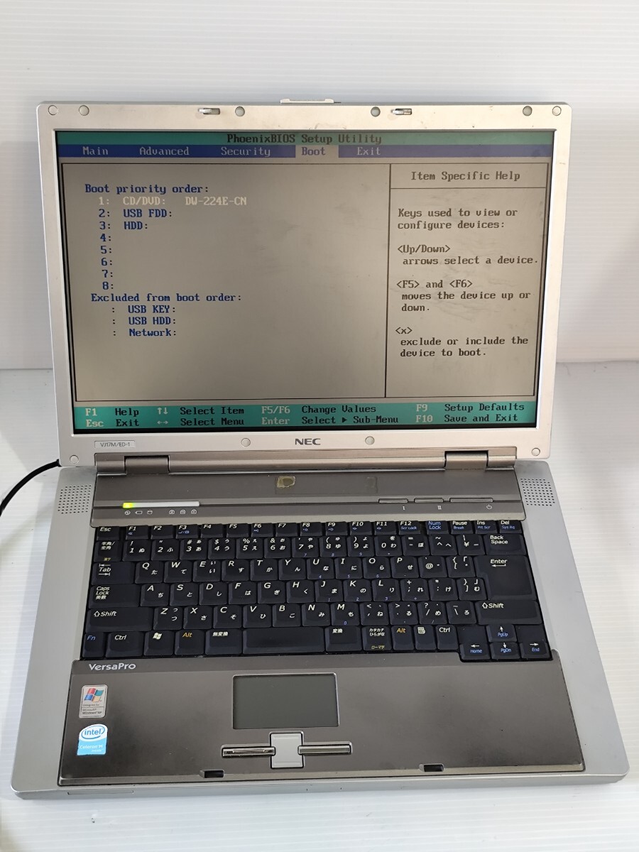 y1279 NEC VersaPro VJ17M/ED-1 Celeron 512MB 2006年 ジャンク拍卖