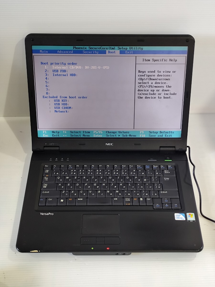 y1284 NEC VersaPro J VF-7 VJ22MF-7 Celeron 2009年 ジャンク拍卖
