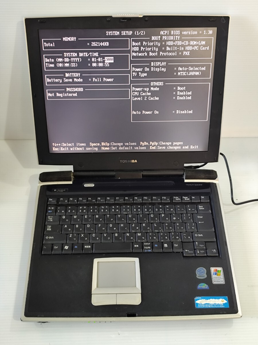 y1290 TOSHIBA dynabook AX1/424CME Celeron 256MB 2004年頃 ジャンク拍卖