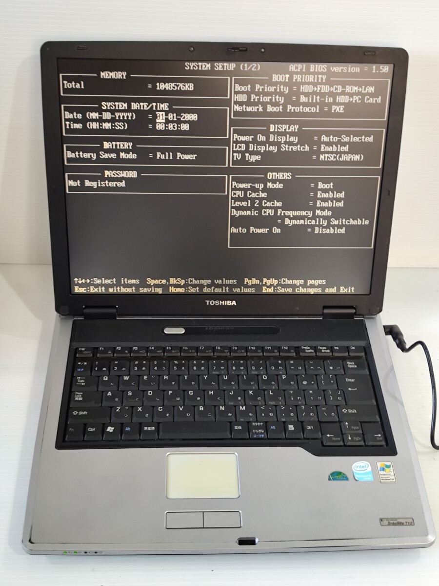 y1291 TOSHIBA dynabook Satellite T12 170L/5 Pentium M 256MB 2005年頃 ジャンク拍卖