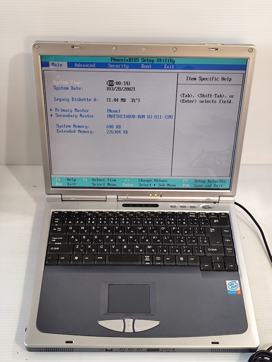 y1293 CLEVO NOTEBOOK COMPUTER D40ES Pentium4 256MB ジャンク拍卖