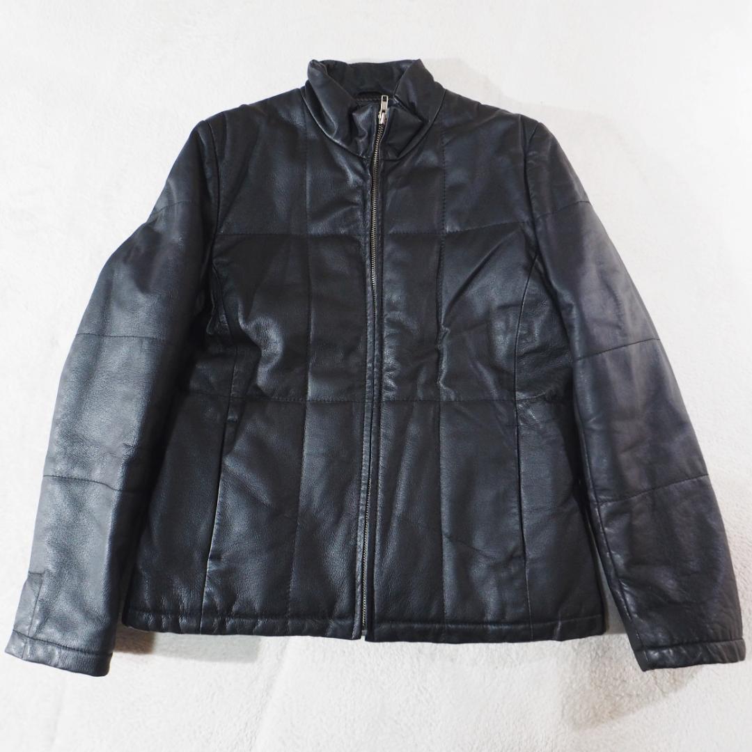 L.S.T. LASOIETRENTE レザージャケット 中綿入り ブラック 本革 レディース9号拍卖