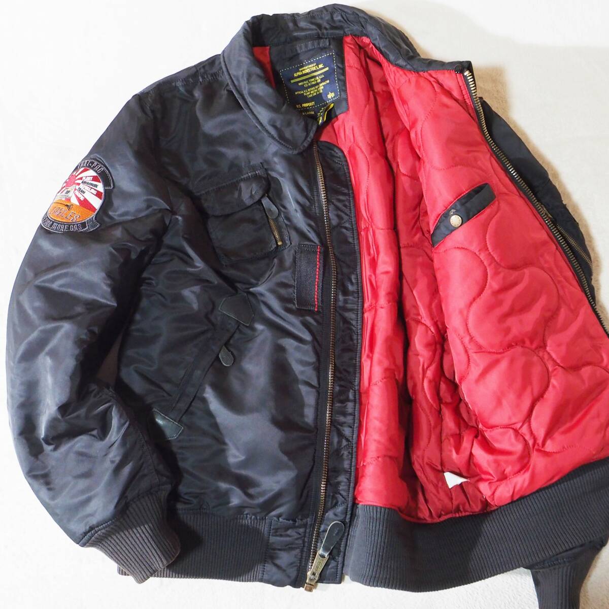 アルファインダストリーズ ALPHA INDUSTRIES フライトジャケット ブルゾン ブラック MA-1 ミリタリージャケット メンズXXL位 大きいサイズ拍卖