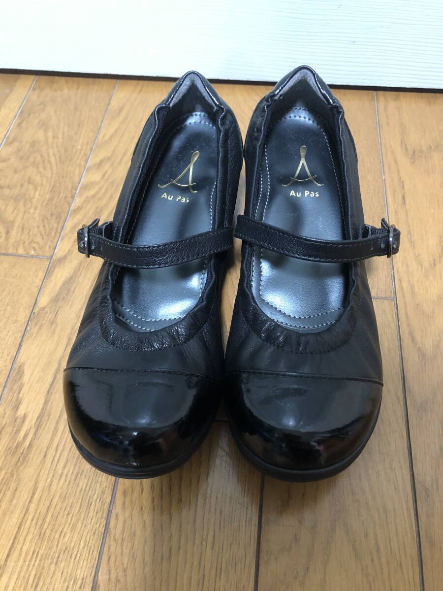 Au Pas☆可愛いデザインの本革使用のパンプス☆美品拍卖