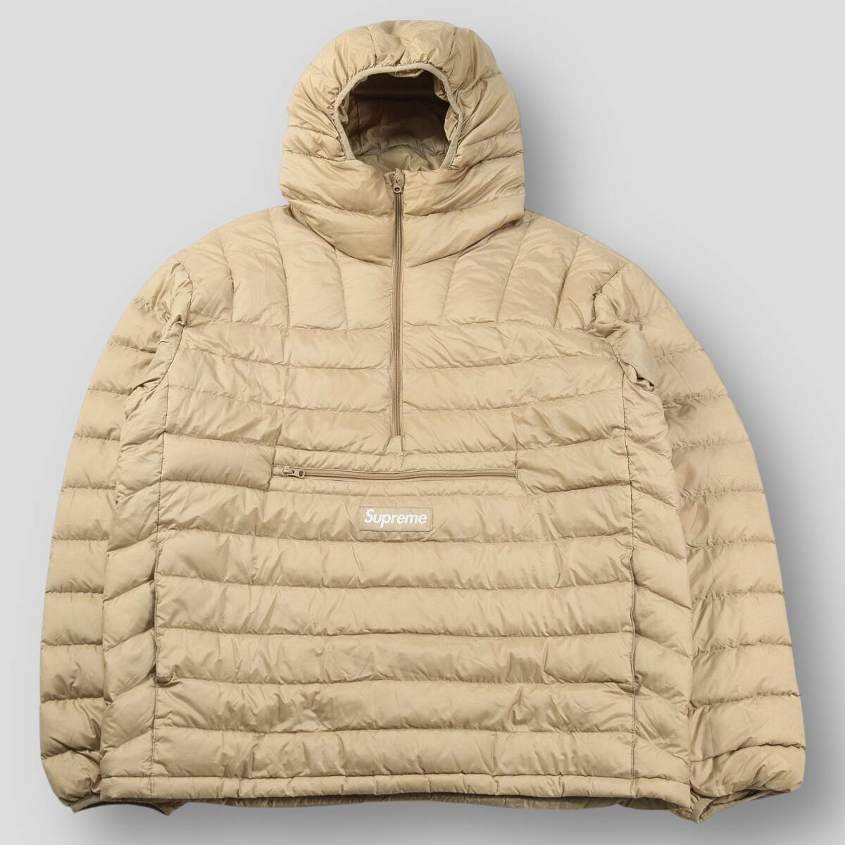 Supreme 22AW Micro Down Half Zip Hooded Pullover マイクロダウン ハーフジップ プルオーバー L Tan アノラック ダウンジャケット SM6087拍卖