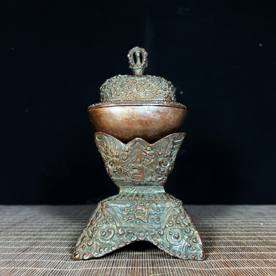 yfa|0325 中国骨董品 人間国宝 銅制 極細工【純銅蔵蔵巴碗です】 時代物 珍品旧蔵 伝世家珍 置物拍卖