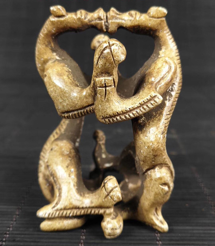 yfa|0327 和田玉 人間国宝【和田玉彫刻漢竜 】 中国古玩 中国骨董 伝世珍品 風水秘蔵 伝世家珍 收藏品 置物 拍卖