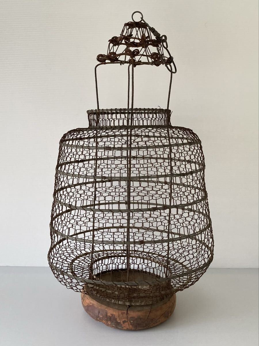 時代 蔵提灯 ◆ 吊り灯籠 行燈 行灯 燈篭 雪洞 燭台 ケージ 鳥籠 網籠 アイアン 鉄 木 古木 骨董 古民具 古 民藝 灯火器 蝋燭 アンティーク拍卖
