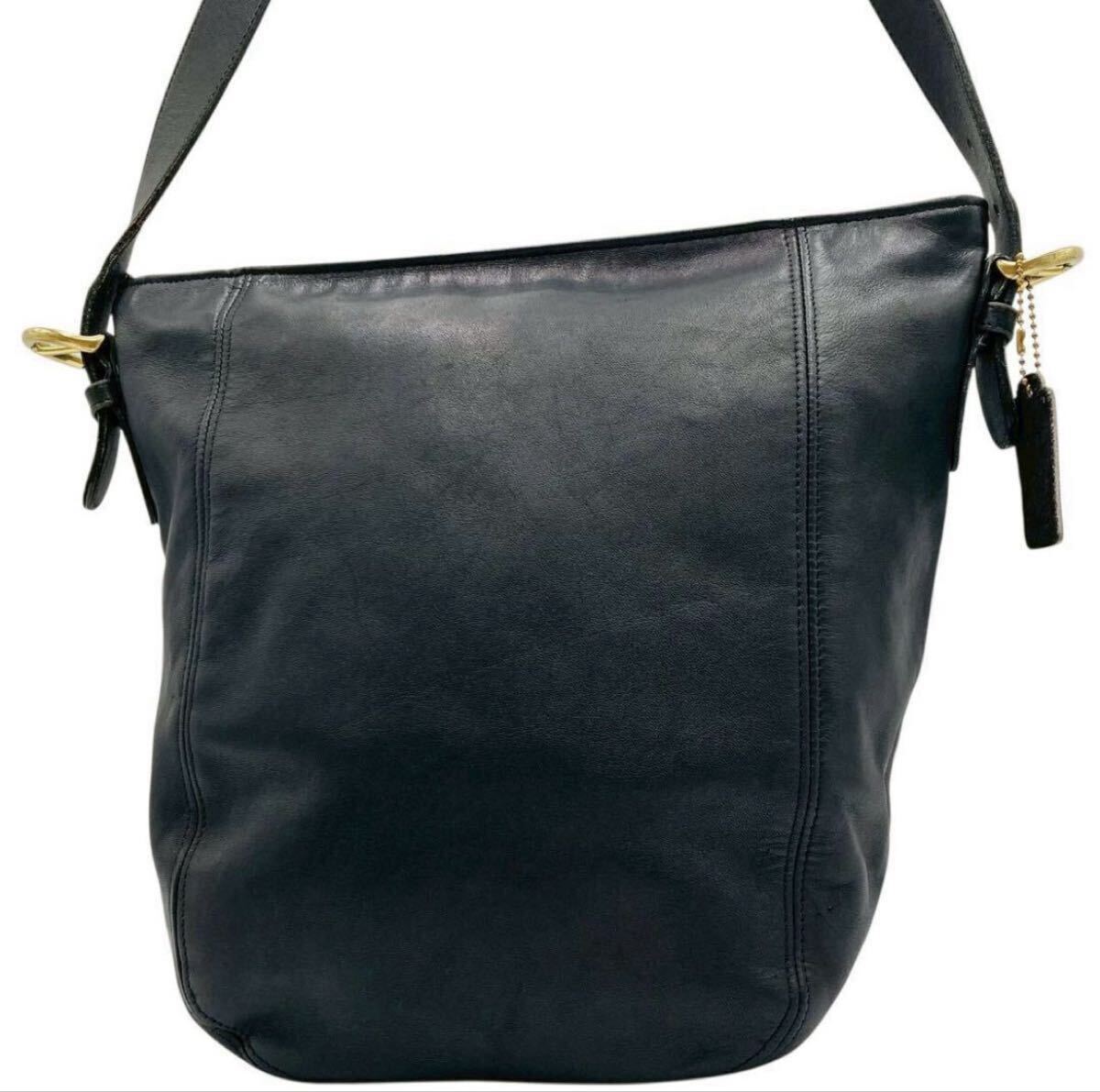 1円 COACH オールドコーチ ショルダーバッグ バケツ型 レザー ブラック 125 ヴィンテージ y2k拍卖