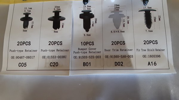 樹脂ネジ 車 プッシュリベット クリップ 汎用 5種類 各3個 セット拍卖