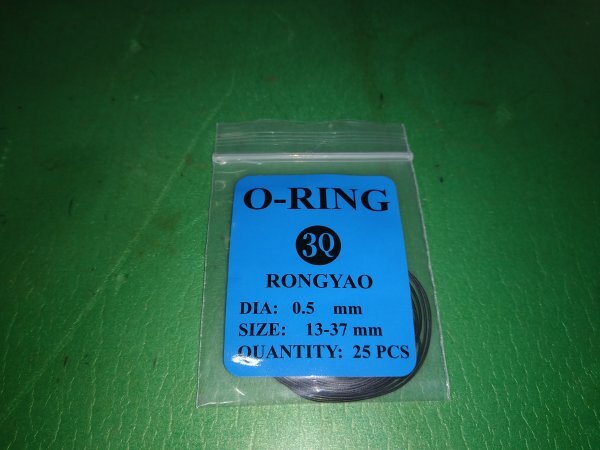 腕時計用 ゴムパッキン◆太さ0.5mm 直径13mm~37mm  25本で1セット◆Oリング オーリング 補修部品拍卖