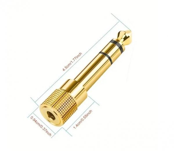 3.5mm - 6.5mm  オーディオアダプター 1/8インチ - 1/4インチ ヘッドホン対応拍卖