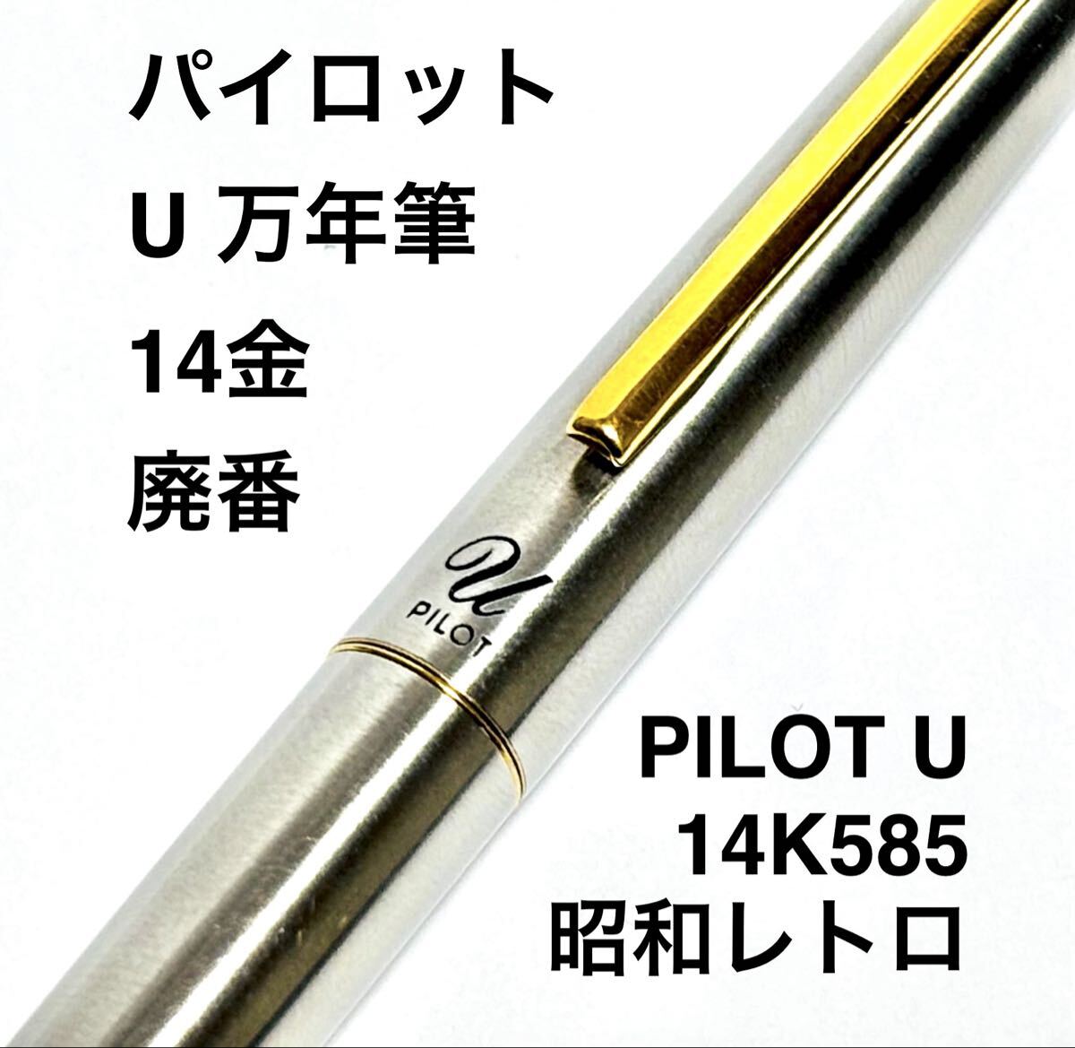 廃番 パイロット U 万年筆 ペン先14金ゴールド PILOT u 14K585 キャップ式 筆記未確認 昭和レトロ レア 金ペン 絶版 ビンテージ キズあり拍卖