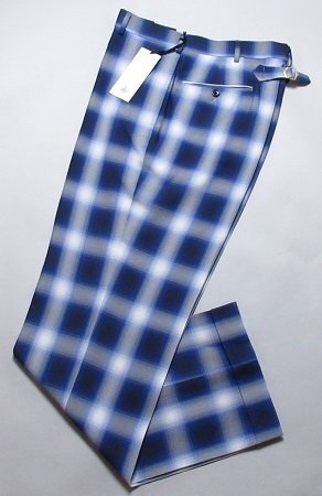 新品 ジェイ・プレス/J.PRESS ノータックスラックス(裾ダブル)/レターパック\600/定価37400円/34(W86)/PPOVBM0056/ブルー拍卖