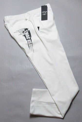 新品 ティーマック/T-MAC ゴルフ 秋冬 ツイル ストレッチパンツ/レター\600/定価11000円/48(85-89)/7414340121/ホワイト拍卖