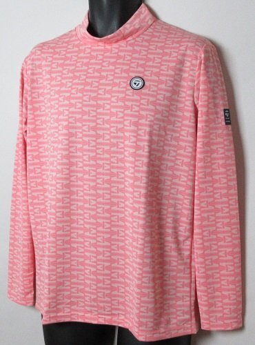 新品 テーラーメイド/TaylorMade ゴルフ モノグラム長袖モックシャツ/レターパック\430/定価15400円/Oサイズ/TJ214/ピンク拍卖