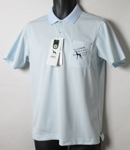 新品 アダバット/adabat ゴルフ ストライプデザイン 半袖ポロシャツ 定価19800円/レター\430/46(M)/N96-18600/ブルー拍卖