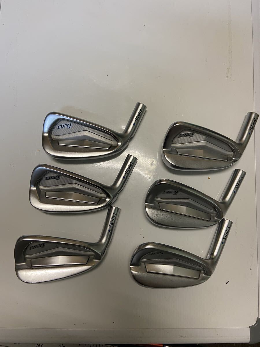 名器 ピン i210 左 レフティ アイアン ヘッド ブルードット 5〜W 6個セット  PING拍卖