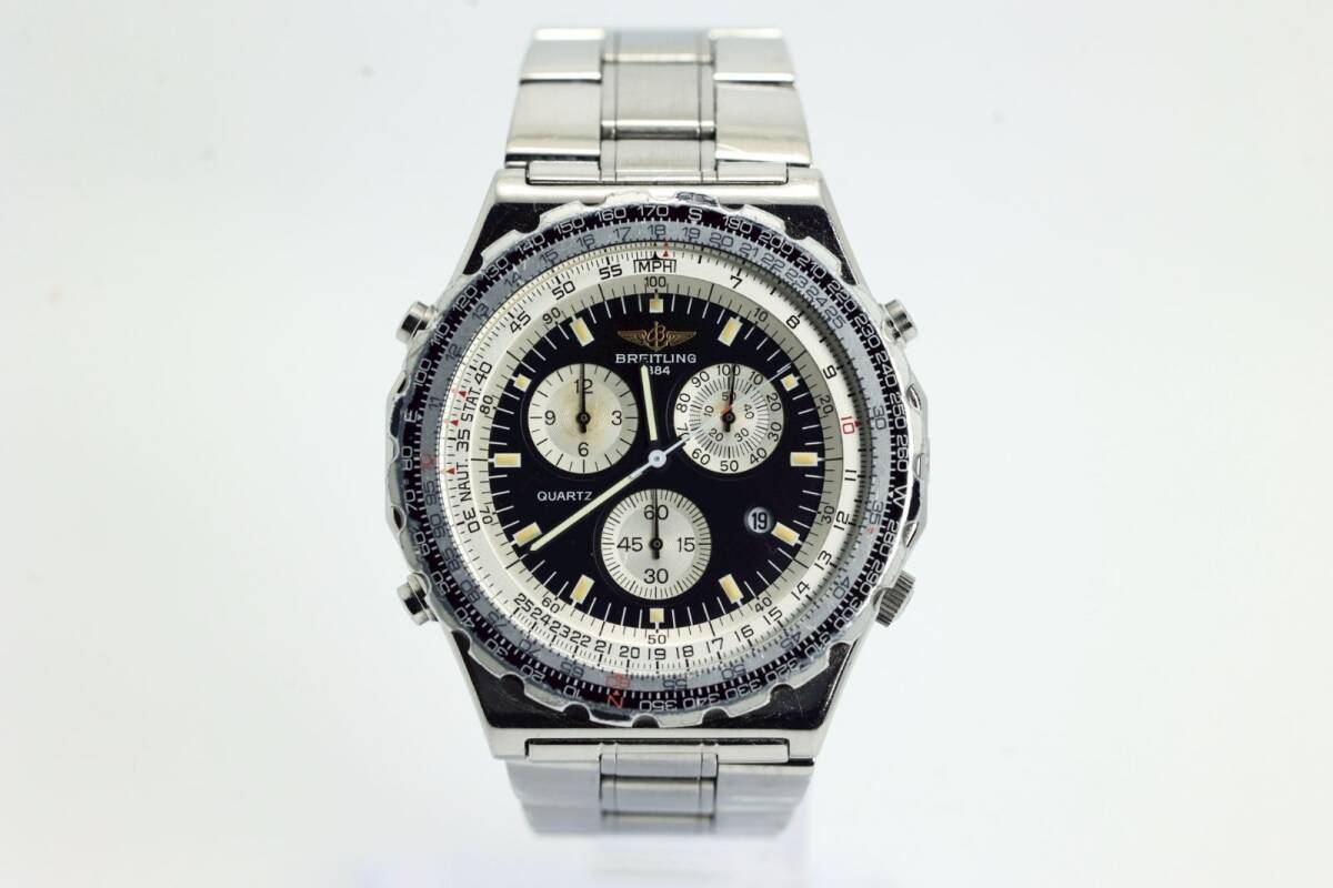 ブライトリング BREITLING ジュピターパイロット A59028 クロノグラフ アラーム クォーツ メンズ腕時計 希少モデル 美品拍卖