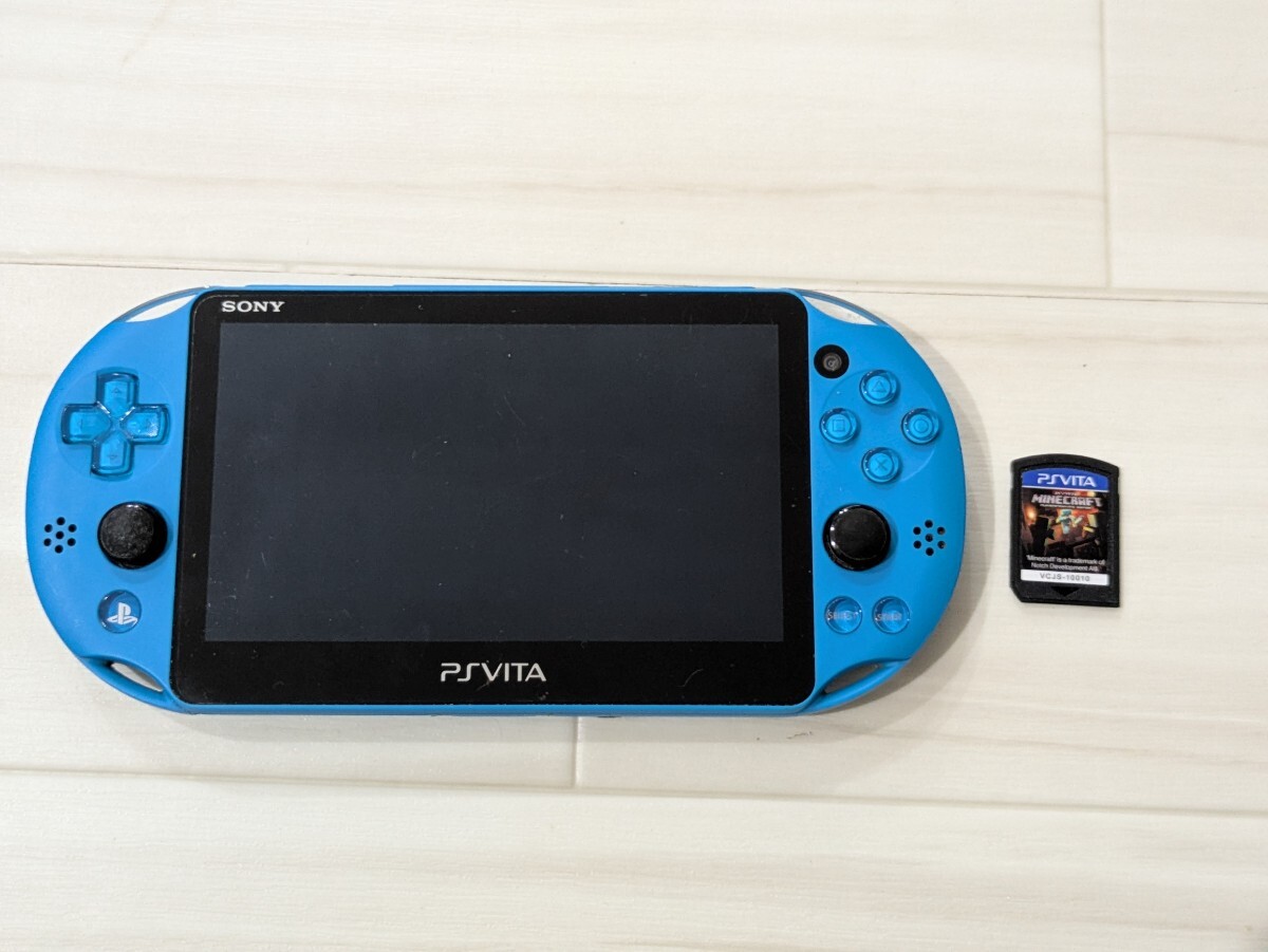 ☆PSVita☆PCH-2000☆アクアブルー☆起動確認済み☆マイクラソフト☆本体ソフトセット☆中古品☆直接引き取り可☆札幌☆北海道☆拍卖