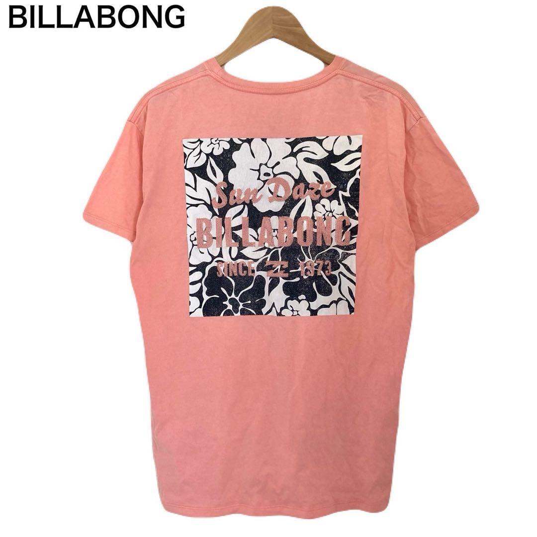 ビラボン バックプリント ワンポイント デカロゴ 半袖 ピンク サーフ Tシャツ拍卖