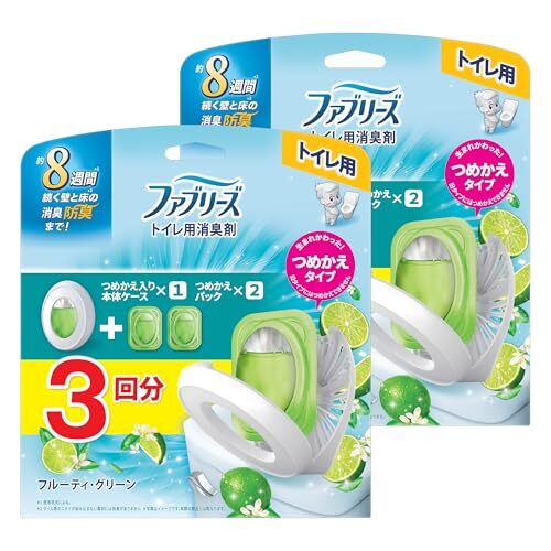 ファブリーズ 【まとめ買い】トイレ用消臭剤 フルーティ・グリーン 本体 6.3ml+つめかえ2個パック ×2拍卖