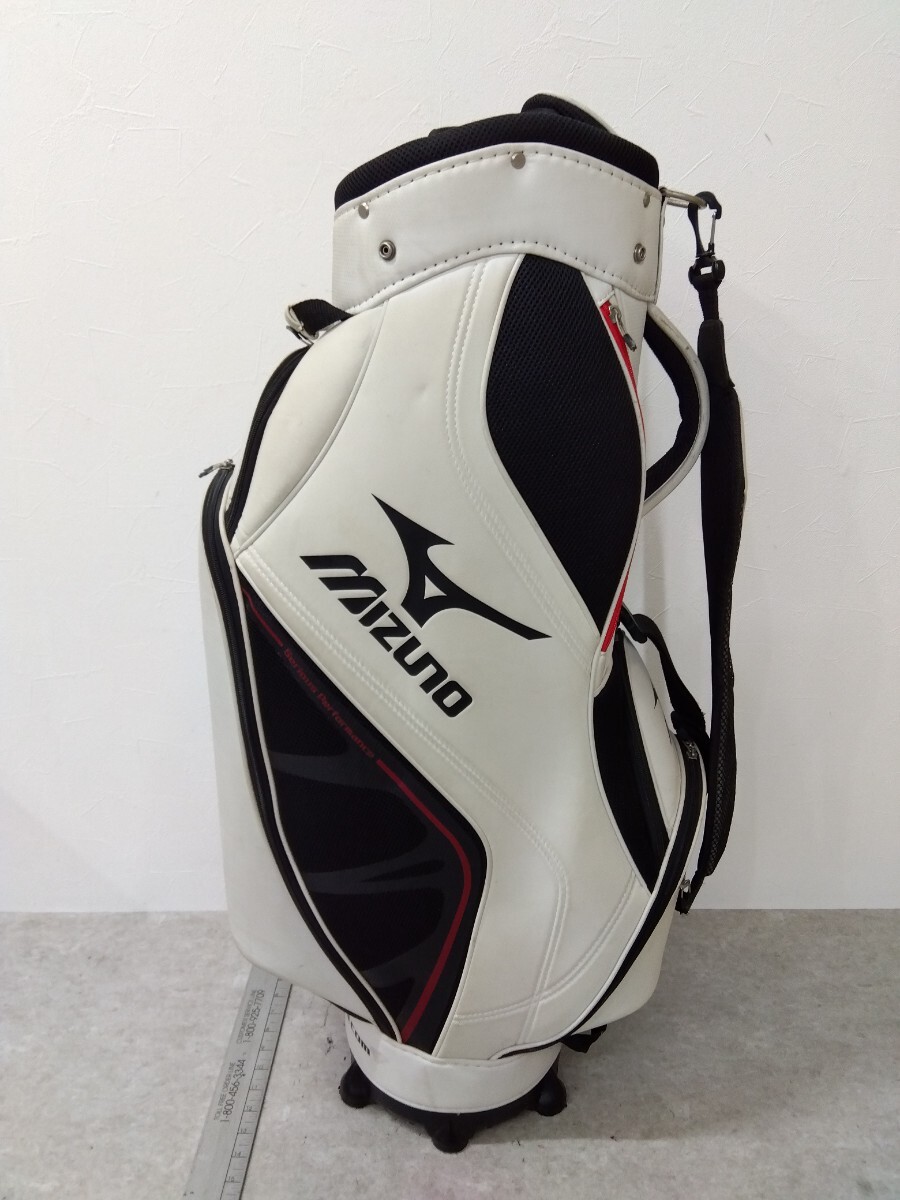 MIZUNO キャディバッグ 2.3kg 5分割 ミズノ キャディバック ゴルフバッグ ホワイト ファスナー作動問題なし フードなし 訳あり拍卖