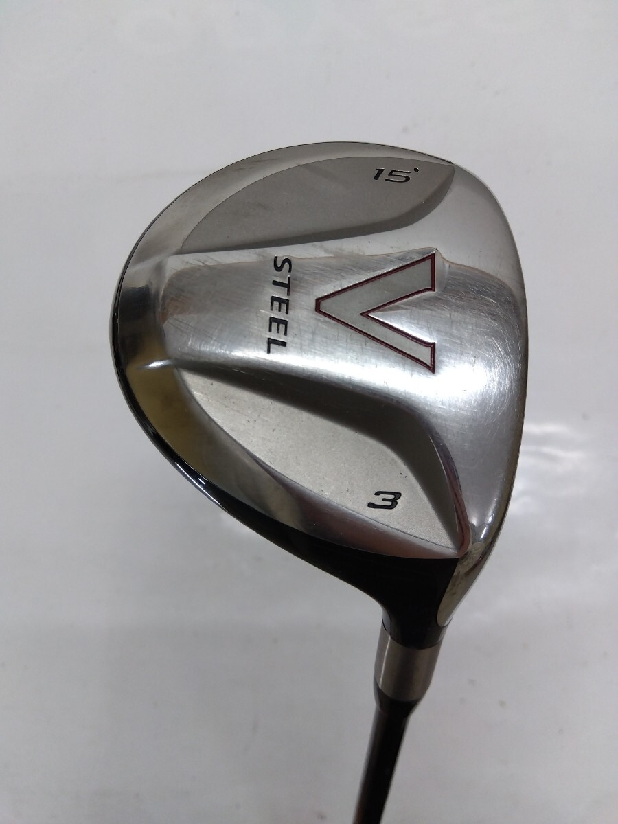 TaylorMade V STEEL FW 3W 15度 flex:S メンズ右 TourAD w-70 カーボンシャフト フェアウェイウッド テーラーメイド拍卖