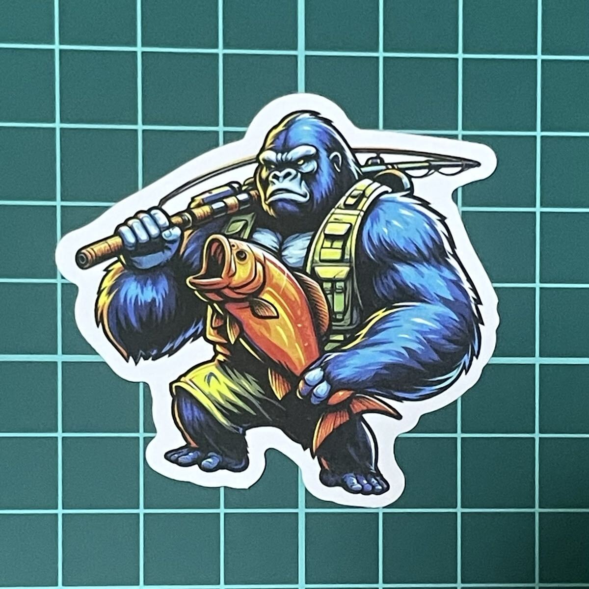 ST742 ステッカー シール ゴリラ 釣り フィッシング 釣具 車 防水拍卖