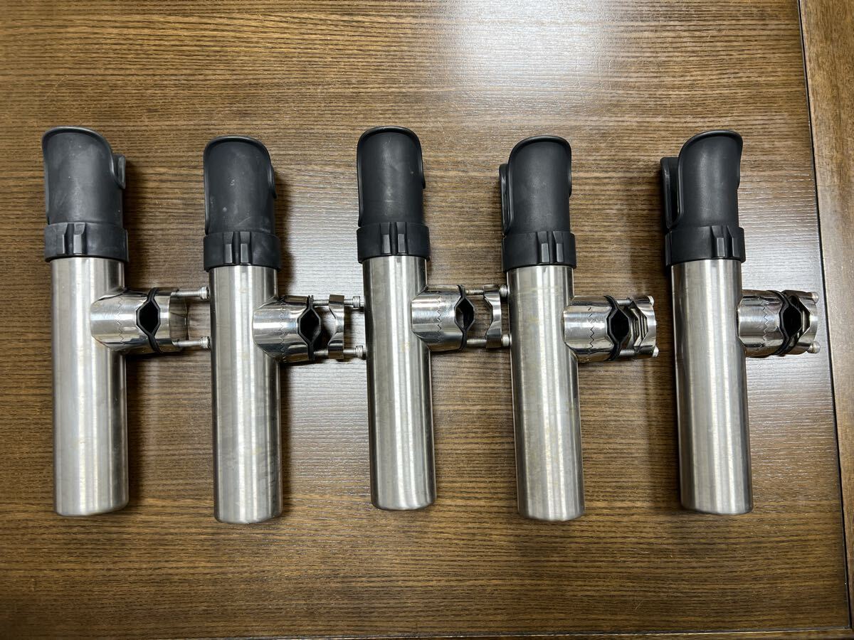 中古 SUS316ステンレス ロッドホルダー 5本セット ③拍卖