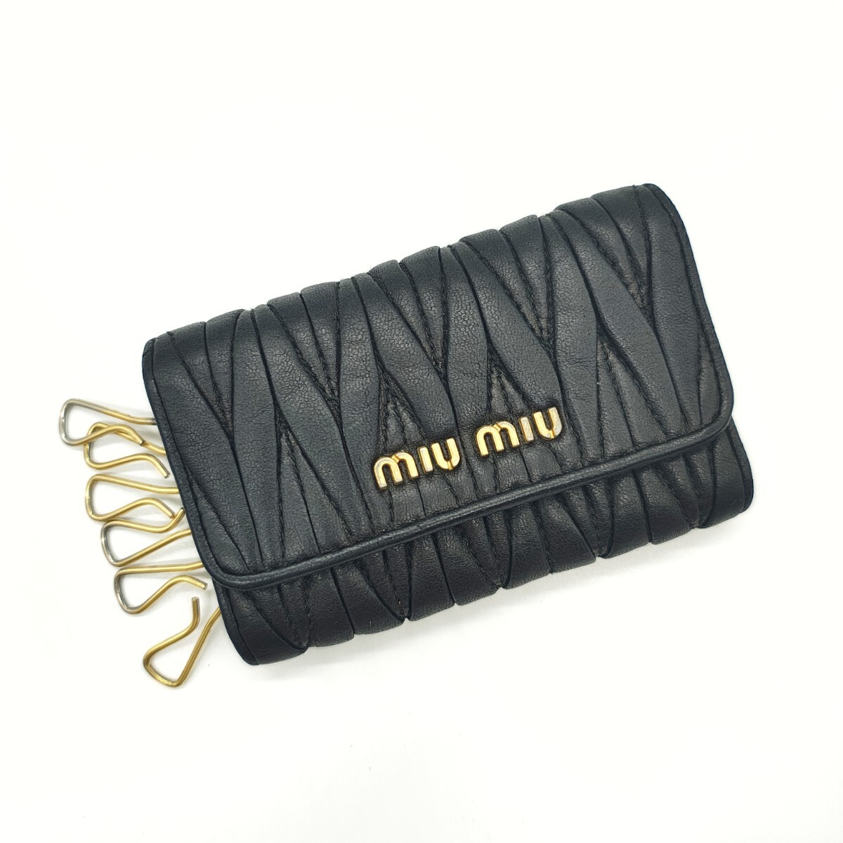 美品 miu miu ミュウミュウ マテラッセ キーケース ブラック拍卖