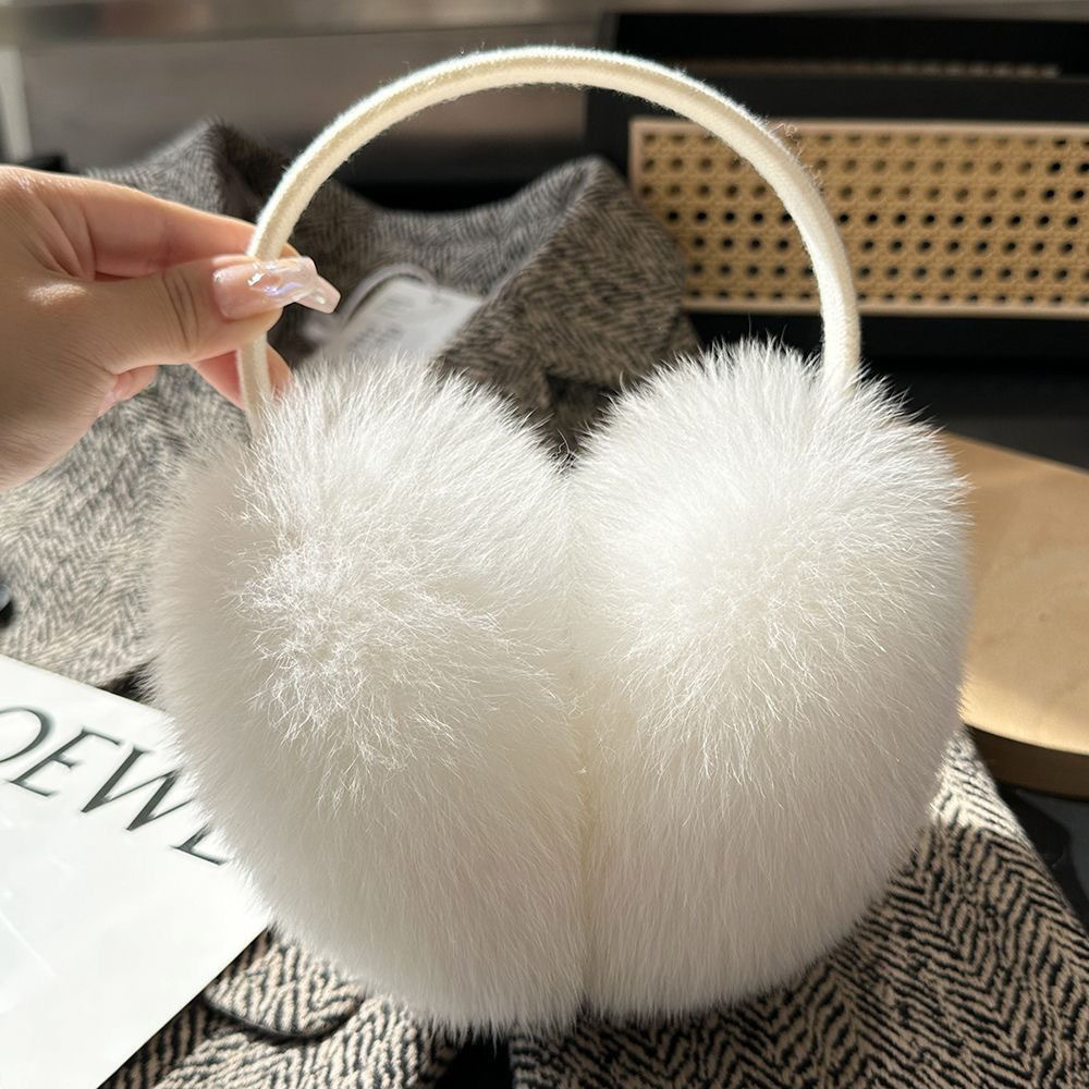 新品ふわふわ暖かいフォックスファーイヤーマフ★イヤーウォーマー耳当てオシャレ防寒拍卖