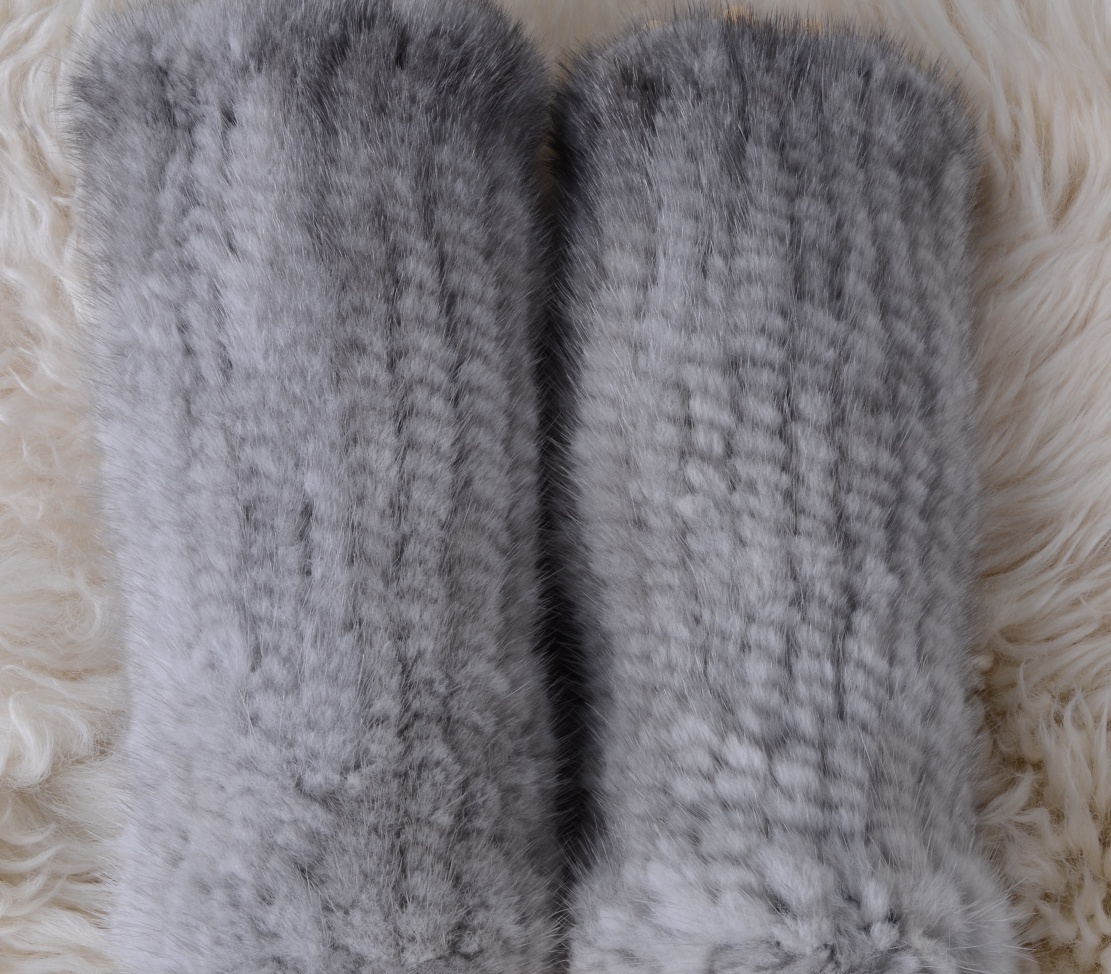 【毛皮の宝石 】◆上質ミンク編込み アームウォーマー/毛皮 リアルファー拍卖