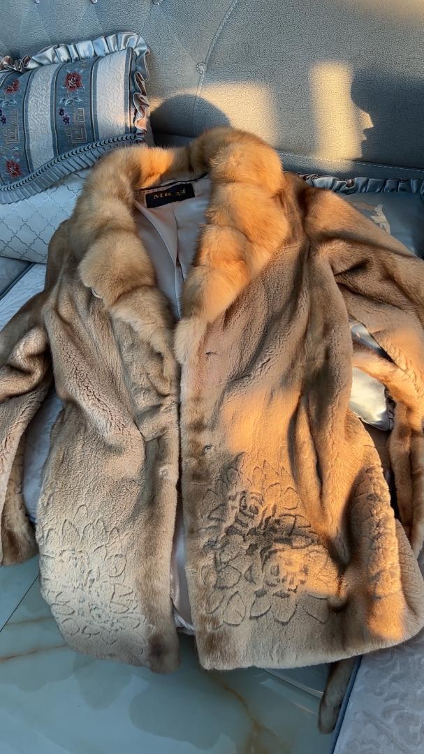手触り気絶級!新品 極上セーブルファー襟◆上質シェアードミンクコートファーコート拍卖