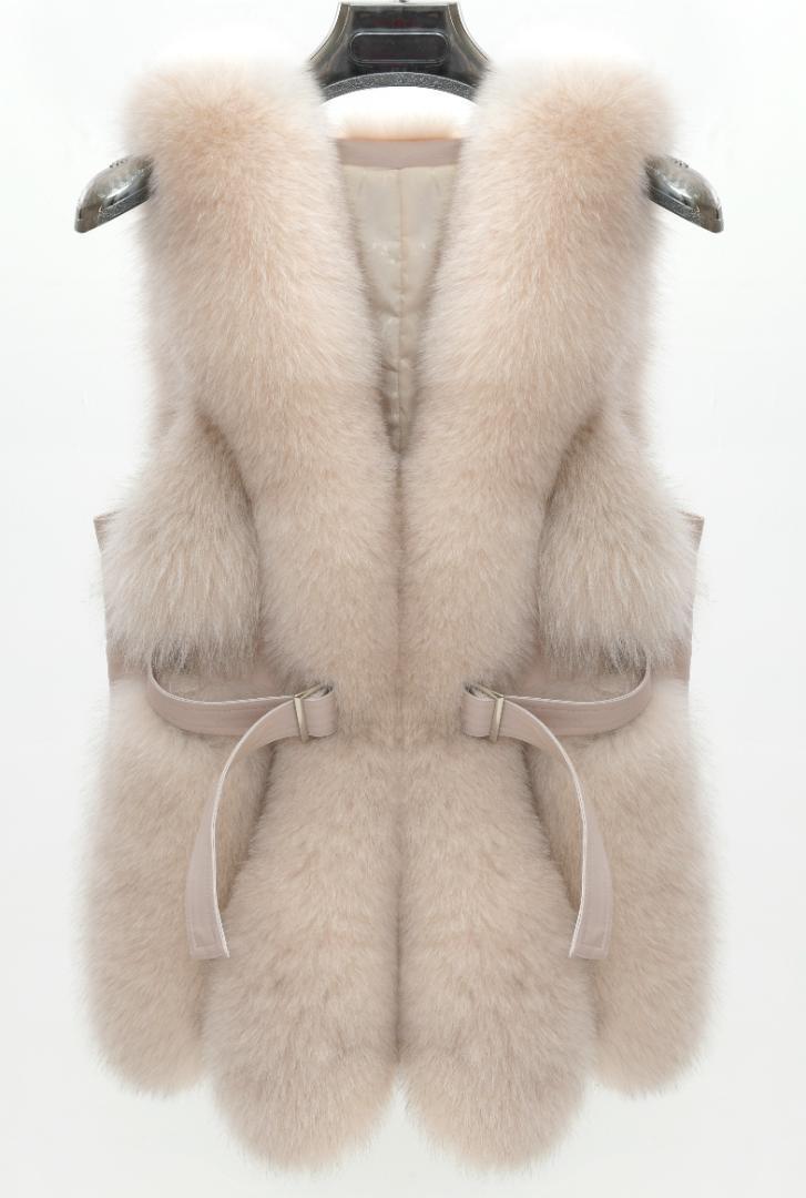 新品限定★最高級↑フォックス ベスト★毛皮リアルファー/人気オシャレ流行拍卖