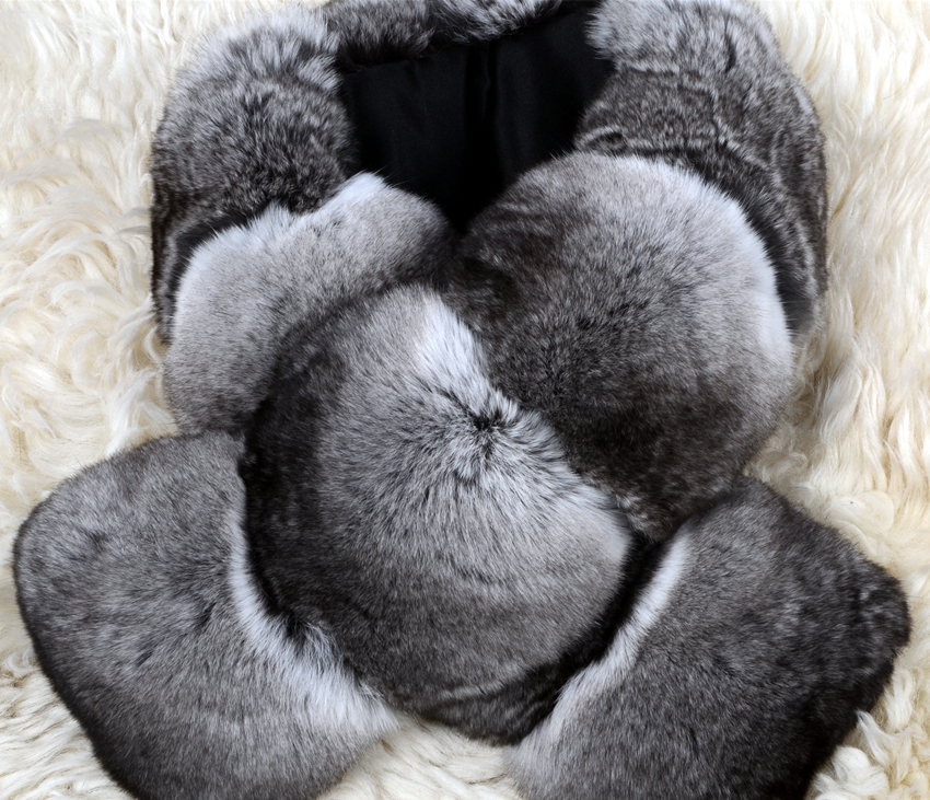 『毛皮の女王』至福の肌触りチンチラのマフラー(原色)染色無し/毛皮ファー新品拍卖