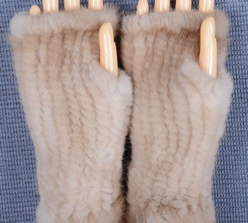 【毛皮の宝石 】◆上質ミンク編込み アームウォーマー/毛皮 リアルファー拍卖