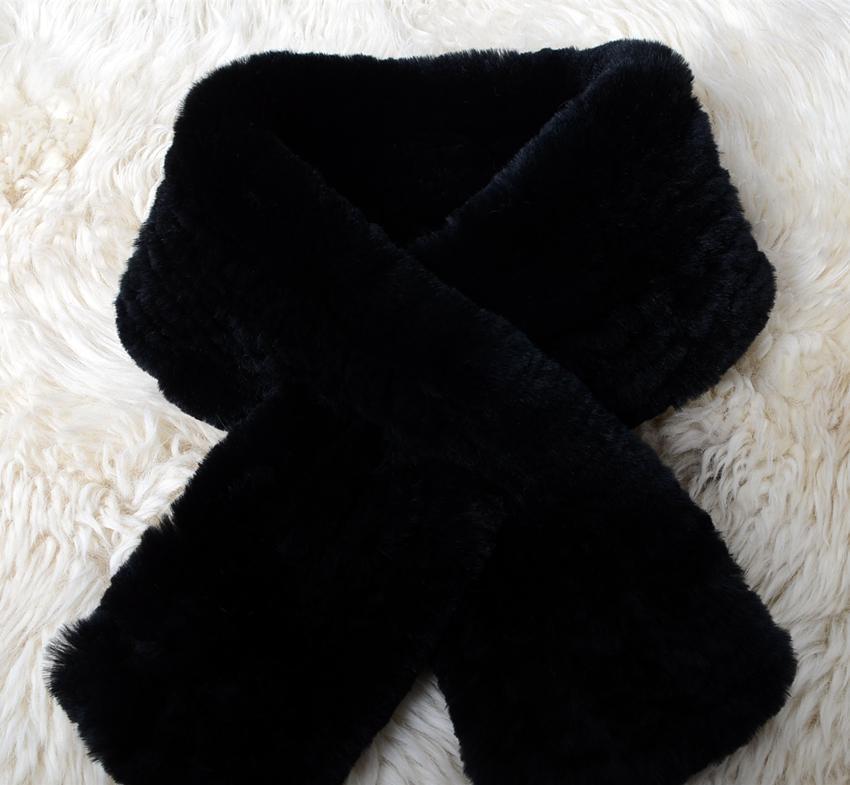 新品 限定 至福の肌触り ♪レッキス の マフラー黒 ♪毛皮 リアルファー拍卖