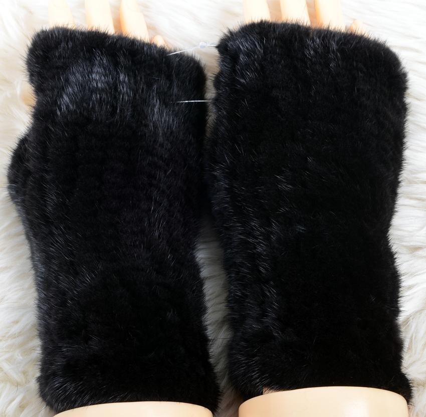 【毛皮の宝石 】◆上質ミンク編込み アームウォーマー黒/毛皮 リアルファー拍卖