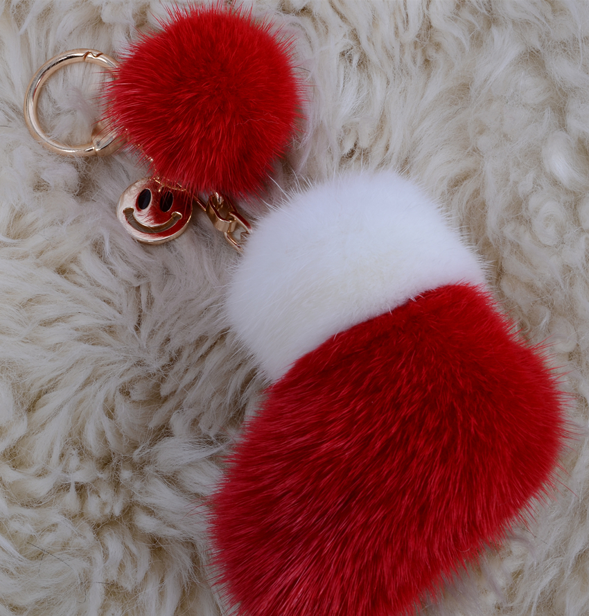 ★新品限定 ★最高級ミンクファーバッグチャーム/キーホルダー毛皮ファー拍卖