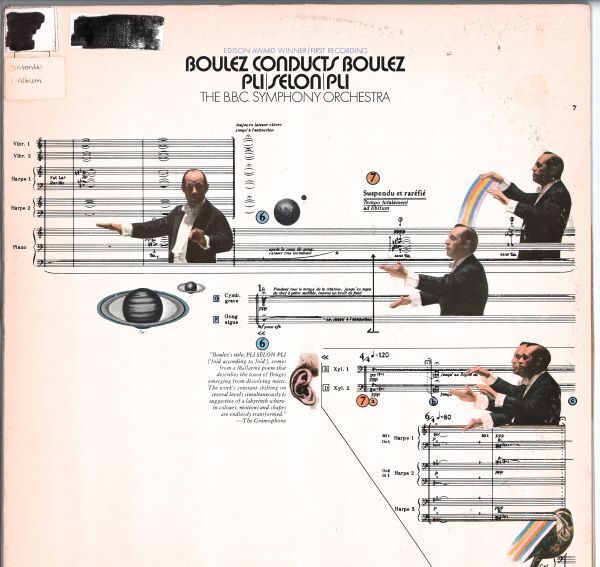 LP 〉Pierre Boulez conducting The B.B.C. Symphony Orchestra / Boulez: Pli Selon Pli(Columbia)1973 US、米盤 ディスクのみ 2枚拍卖