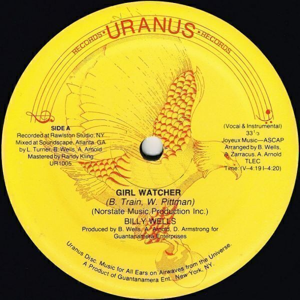 12″ 〉Billy Wells / Girl Watcher b/w Without Your Love(Uranus)US拍卖