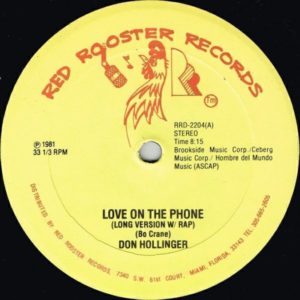 12″ 〉Don Hollinger / Love On The Phone(Red Rooster)1981 US拍卖