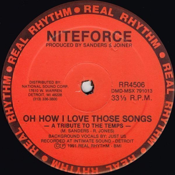 12″ 〉Niteforce / Oh How I Love Those Songs b/w How Do We Get Back To Love(Real Rhythm)1991 US拍卖