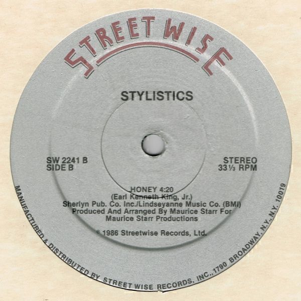 12″ 〉Stylistics / Let's Go Rockin' (Tonight) b/w Honey(Street Wise)1986 US拍卖